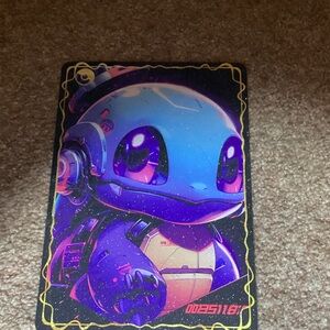Neon Purple Blue Squirtle Art Card